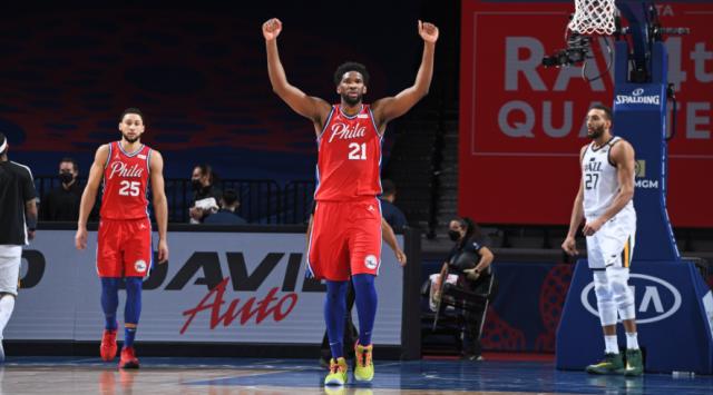 世界杯对阵安排-40分19篮板+绝平三分 恩比德打爆戈贝尔迈向MVP